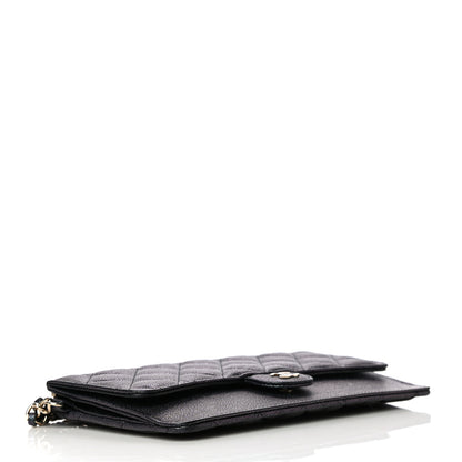 Chanel Iridescent Caviar Quilted Classic Pouch With Handle Black 4 of 11