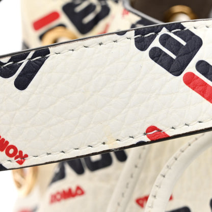 Fendi X FILA Calfskin F is Fendi Mania Fringe Mini Mon Tresor Bucket Bag White 13 of 13