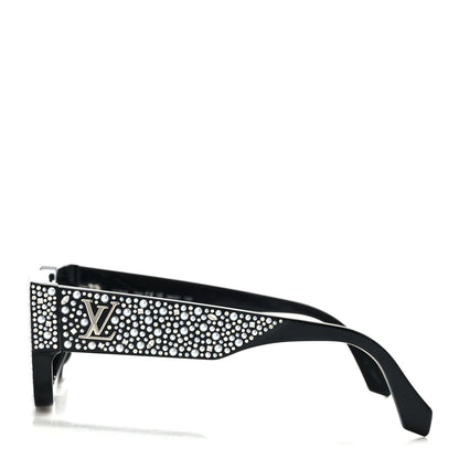 Louis Vuitton Acetate LV Clash Pearls & Strass Sunglasses Z2396E Black 3 of 10