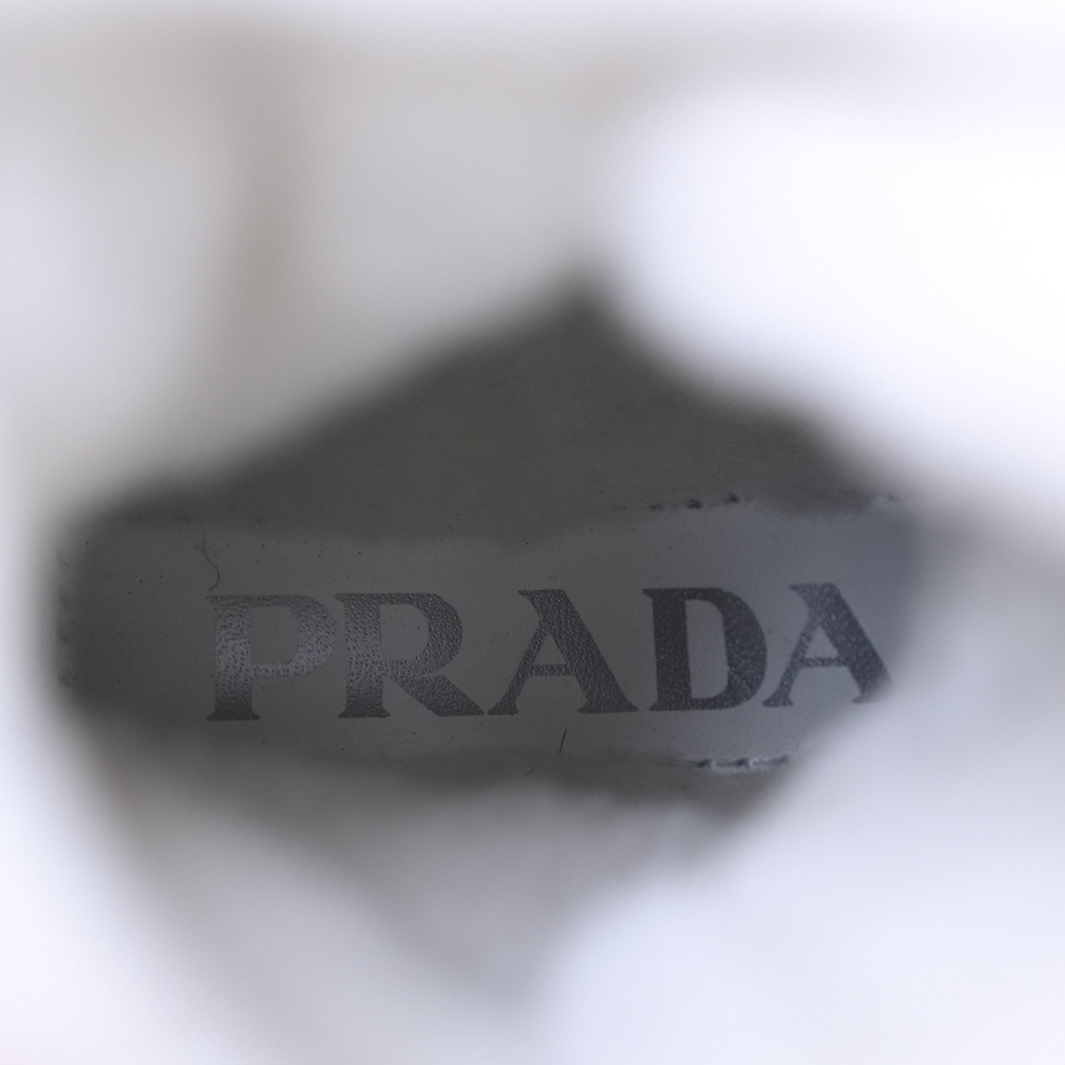 Prada Spazzolato Rois Nylon Shearling Metal Triangle Logo Monolith Pouch Pocket 55mm Boots 35.5 White 8 of 12
