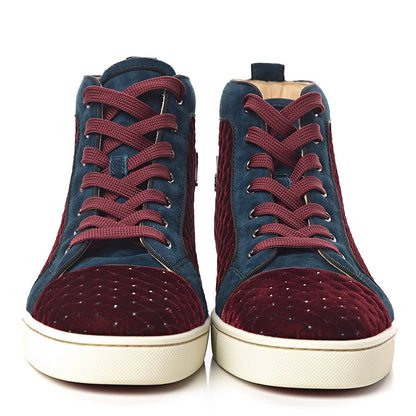 Christian Louboutin Velvet Mens Louis Orlato Flat Sneakers 41.5 Rouge Imperial 2 of 11