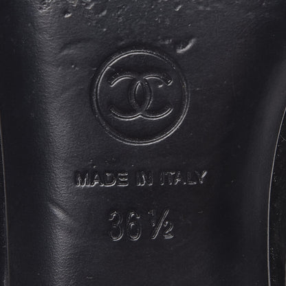 Chanel Patent Calfskin Pearl CC Loafers 36.5 Black 7 of 14