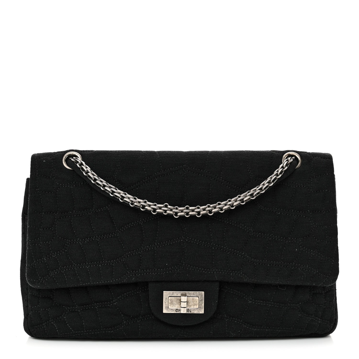 Chanel Jersey Coco's Croc 2.55 Reissue 226 Flap Black 1 of 10