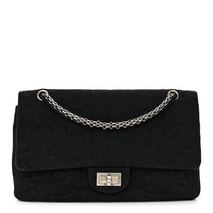 Chanel Jersey Coco's Croc 2.55 Reissue 226 Flap Black 1 of 10