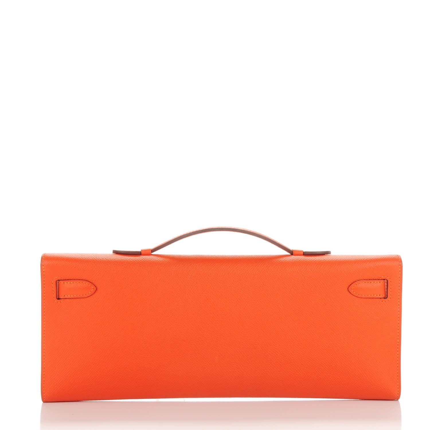 Hermes Epsom Kelly Cut Clutch Pochette Feu 4 of 13