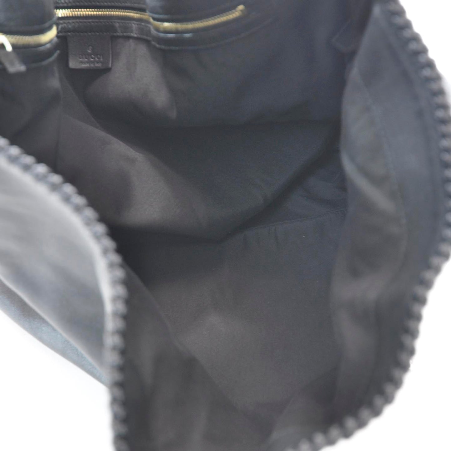 Leather Large Horsebit Chain Hobo Black