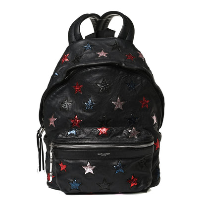 Saint Laurent Lambskin Star Applique Mini City California Backpack Black 1 of 30
