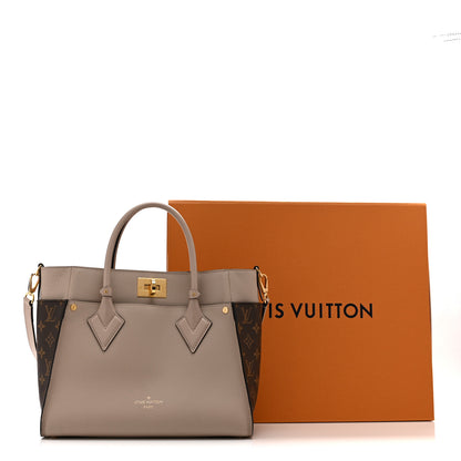 Louis Vuitton Calfskin Monogram On My Side MM Greige 10 of 10