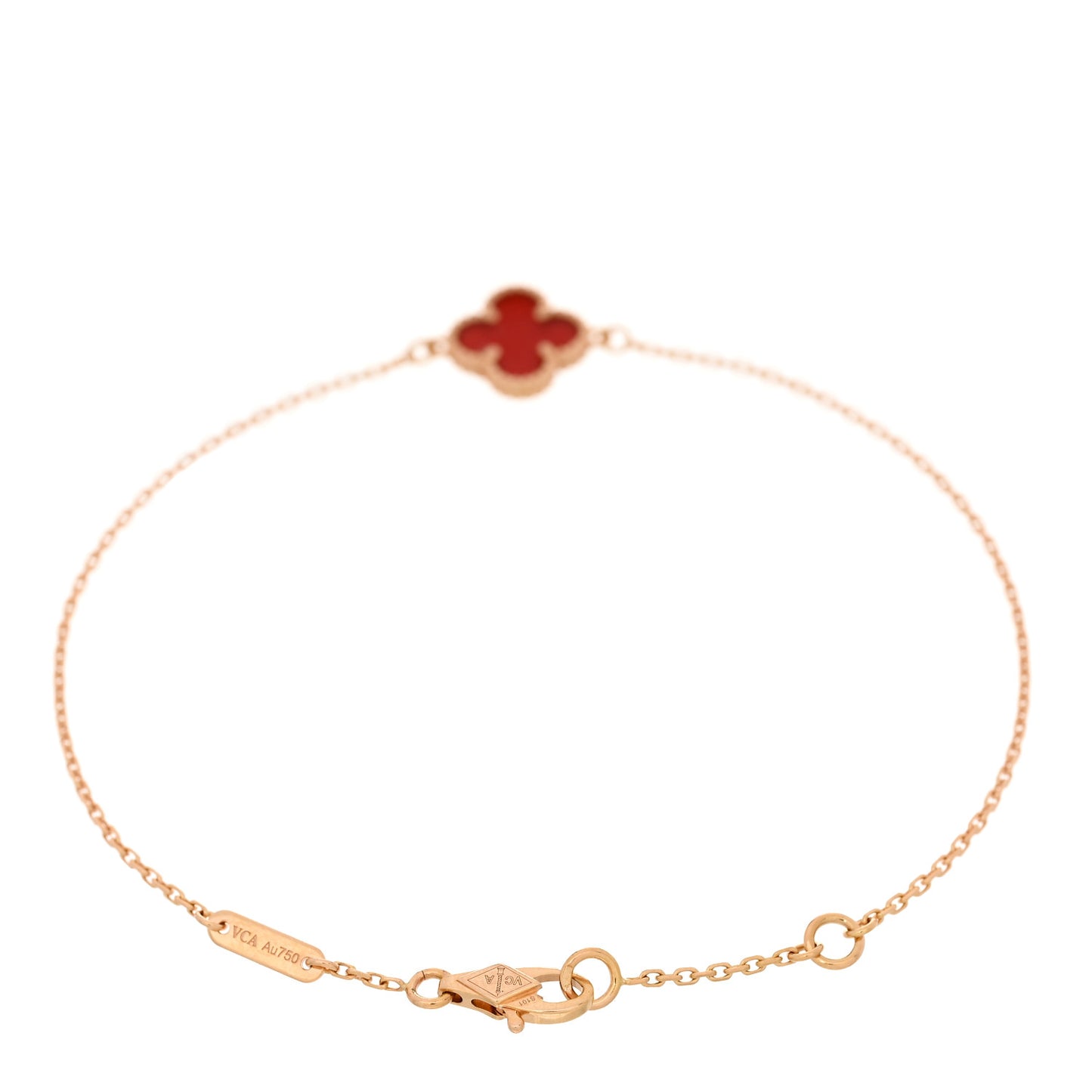 18K Rose Gold Carnelian Sweet Alhambra Bracelet