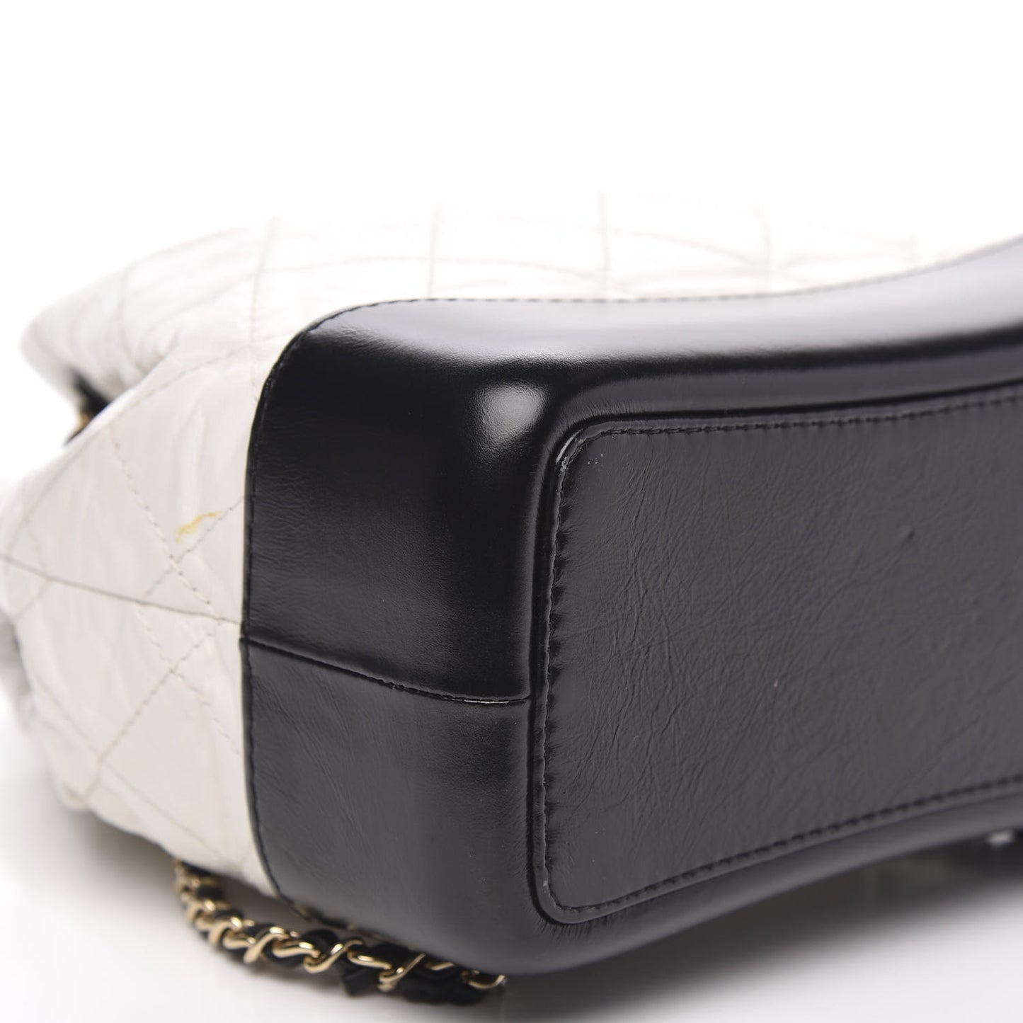 Aged Calfskin Quilted Small Gabrielle Backpack Black White