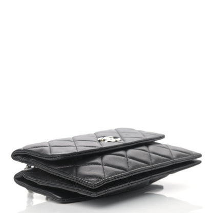 Chanel Lambskin Quilted Double Sided Wallet On Chain WOC Black 4 of 15