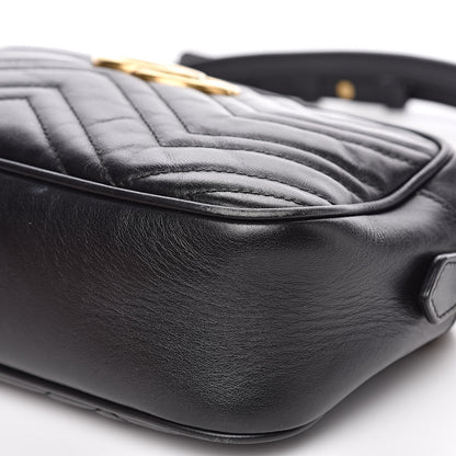 Gucci Calfskin Matelasse Small GG Marmont Chain Shoulder Bag Black 11 of 14