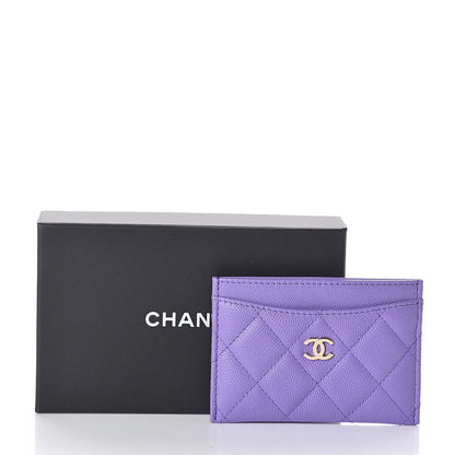 Chanel Caviar Quilted Card Holder Purple 9 of 9