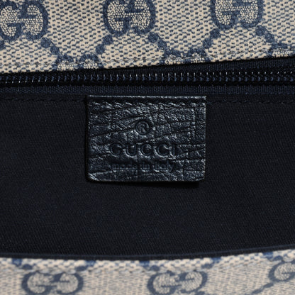 Gucci GG Plus Monogram Vintage Web Flap Messenger Bag Beige Navy Blue 6 of 8