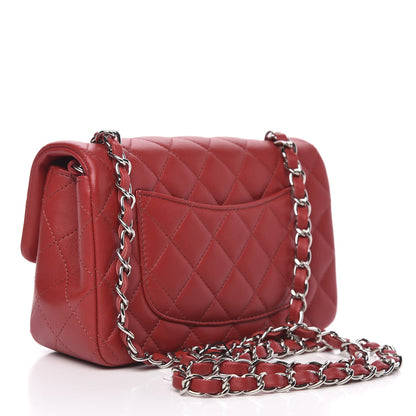 Chanel Lambskin Quilted Mini Rectangular Flap Red 3 of 12