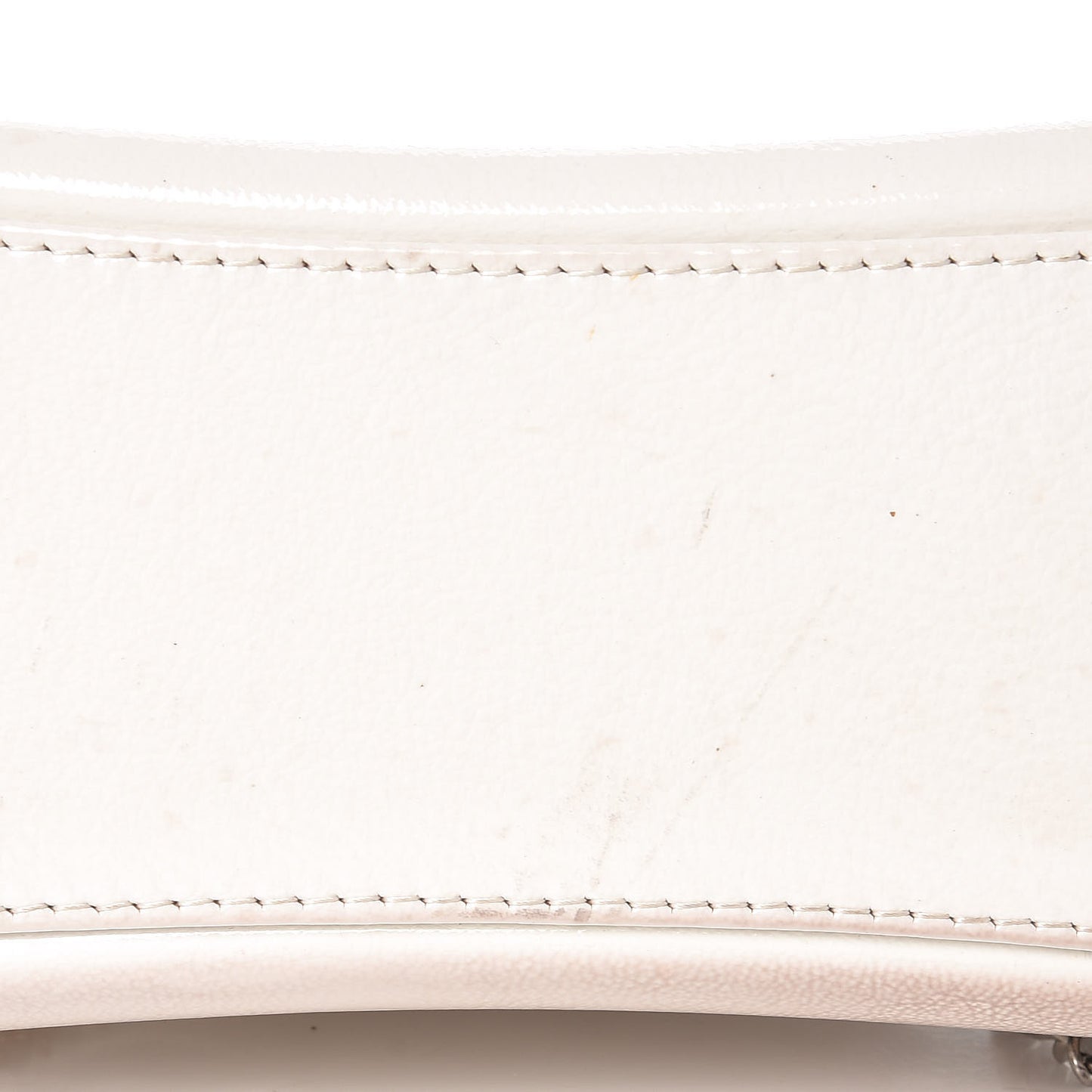 Patent Goatskin Quilted Small Gabrielle Backpack White