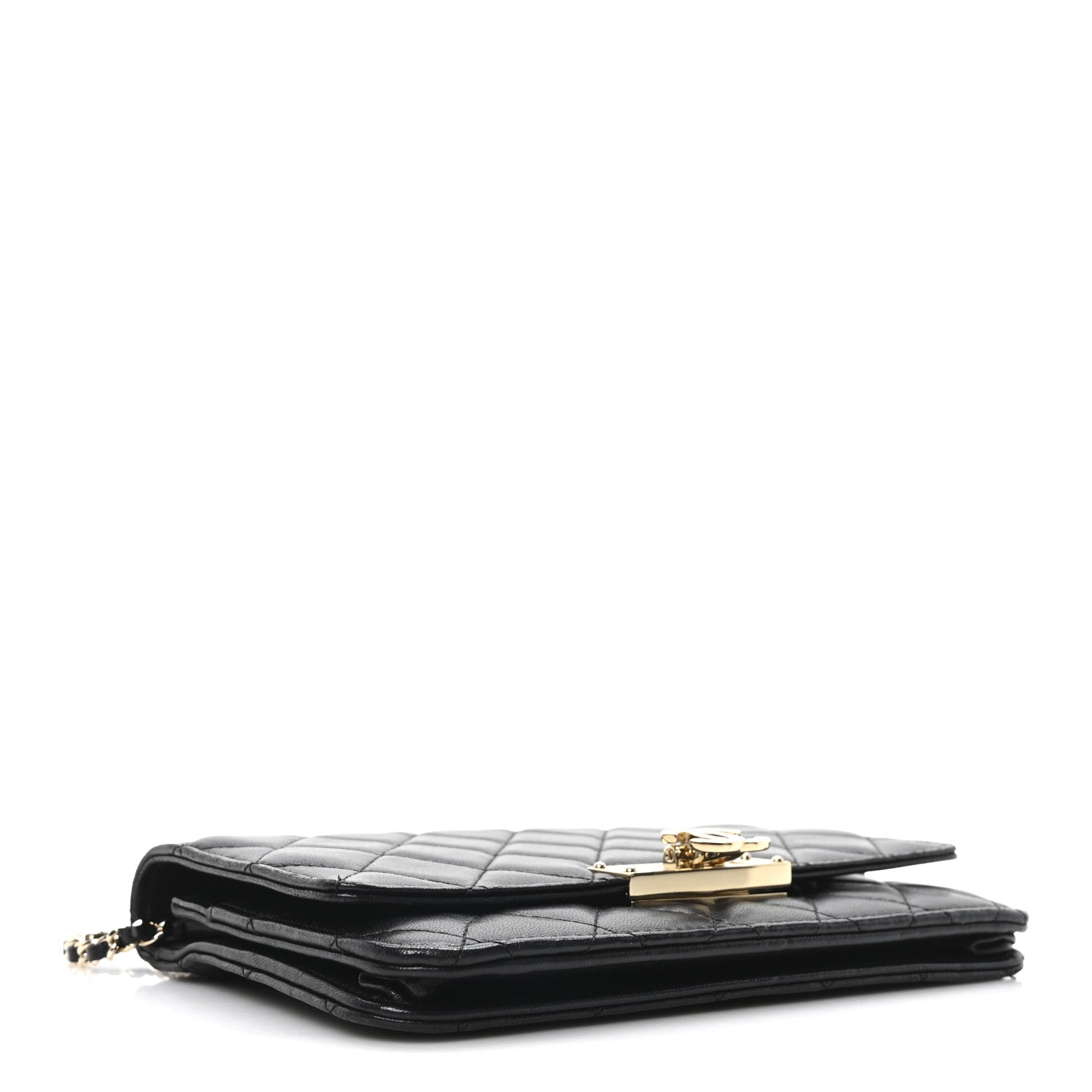 Chanel Lambskin Quilted Golden Class Wallet on Chain WOC Black 4 of 10