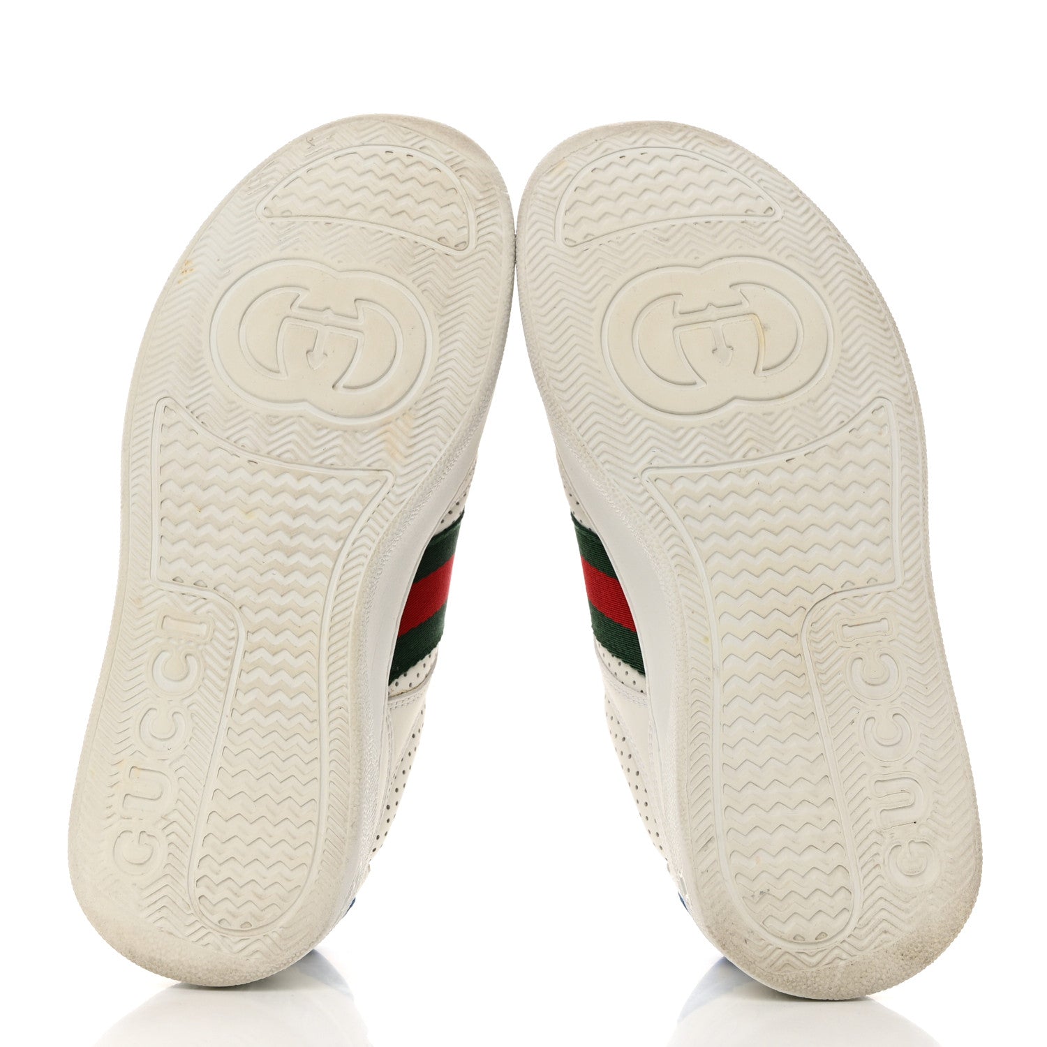 Gucci Calfskin Web Perforated Womens Platform 55mm Sneakers 37 White Bright Splash 5 of 12