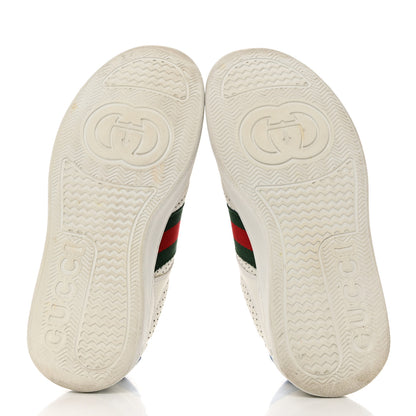 Gucci Calfskin Web Perforated Womens Platform 55mm Sneakers 37 White Bright Splash 5 of 12
