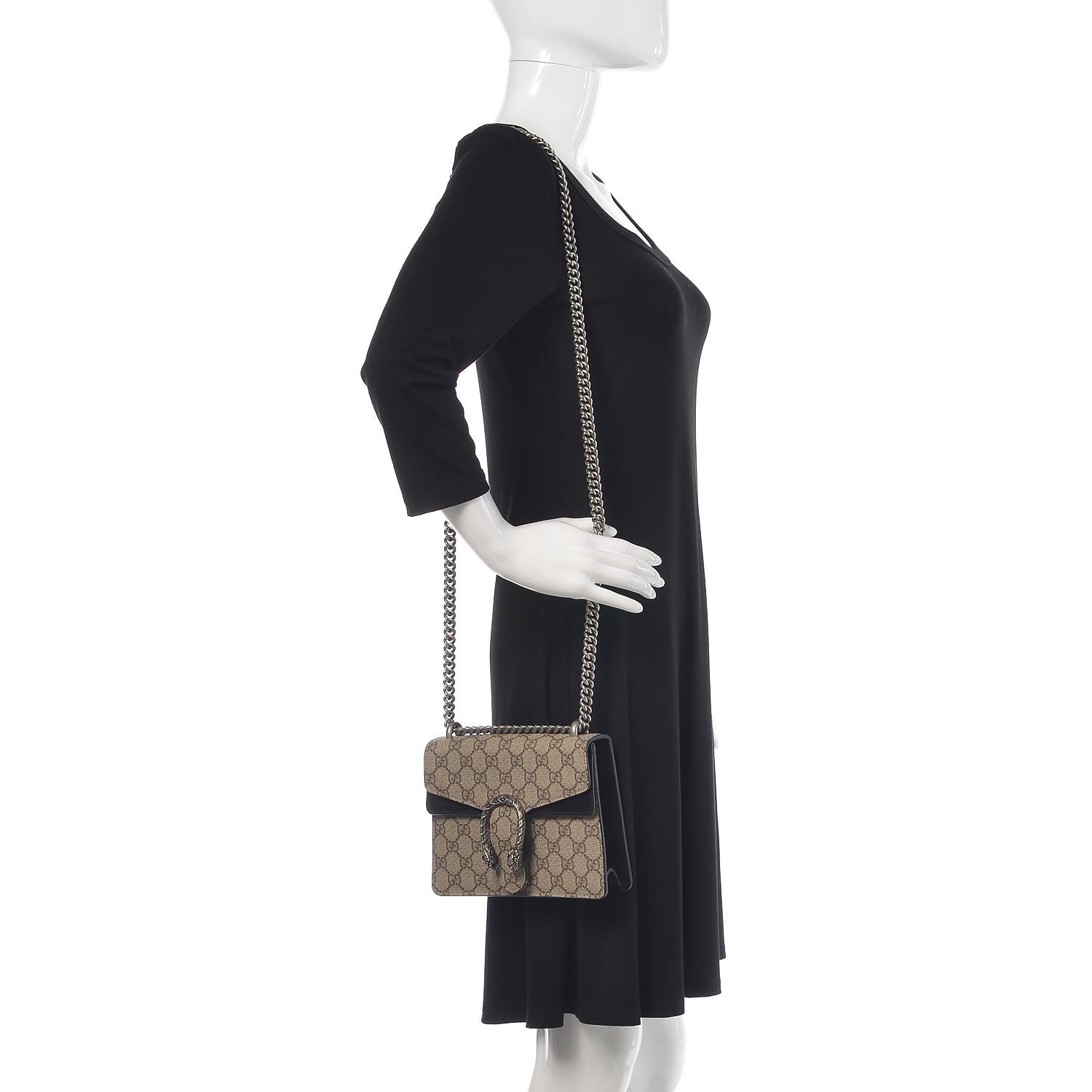 Gucci GG Supreme Monogram Mini Dionysus Shoulder Bag Black 2 of 11