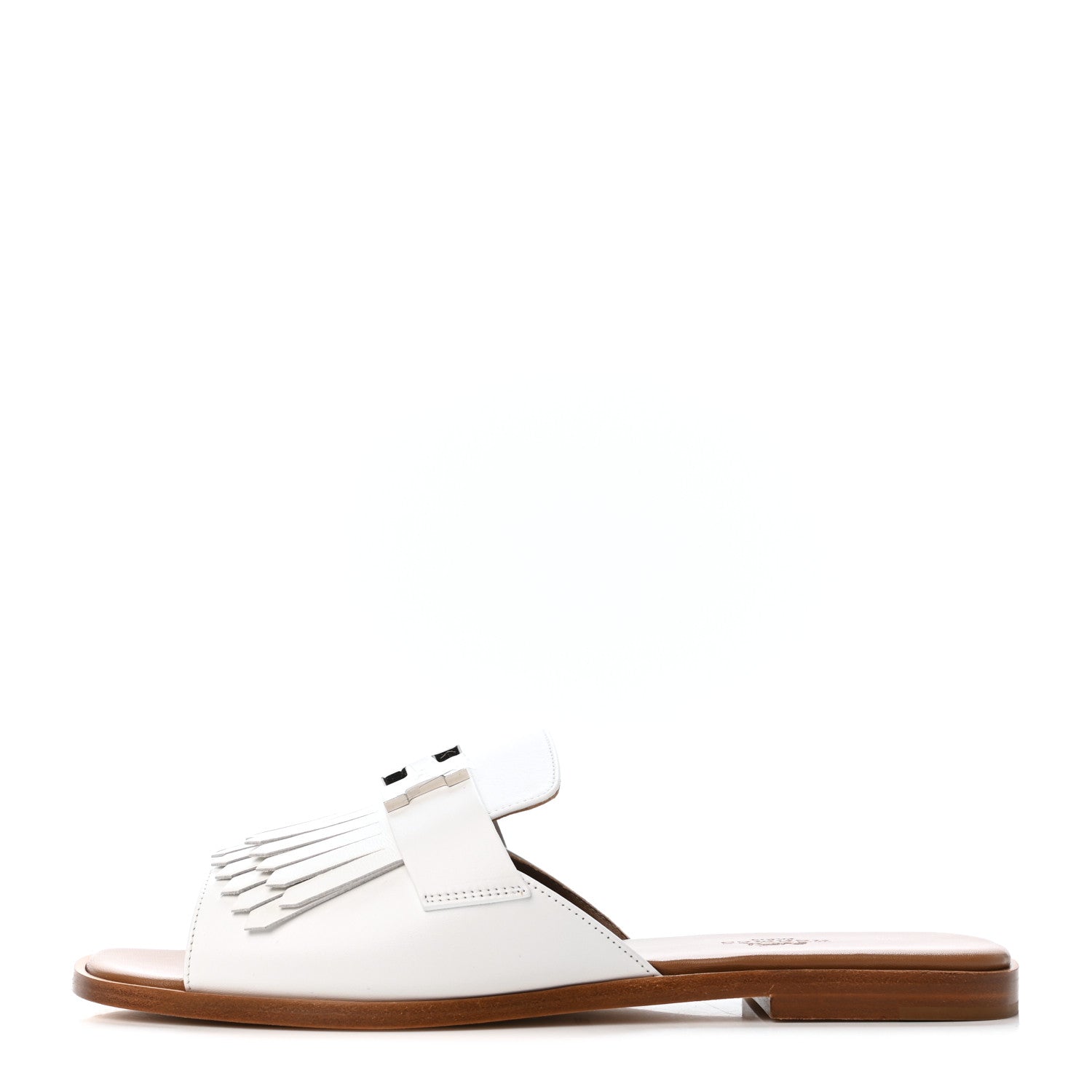 Hermes Calfskin Auteuil Sandals 39.5 White 1 of 4