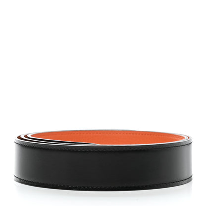 Hermes Togo Box 32mm Belt Strap 90 Orange Black 2 of 7