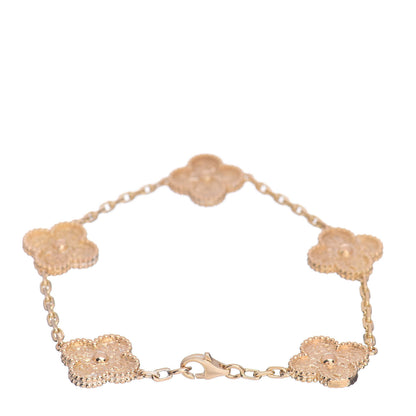 Van Cleef & Arpels 18K Yellow Gold 5 Motifs Vintage Alhambra Bracelet 3 of 5