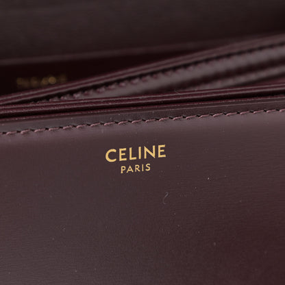 Celine Shiny Calfskin Medium Triomphe Burgundy 8 of 12