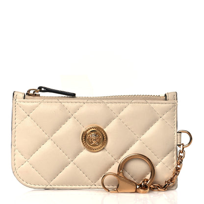 Versace Nappa Quilted Tribute Key Pouch White 1 of 7