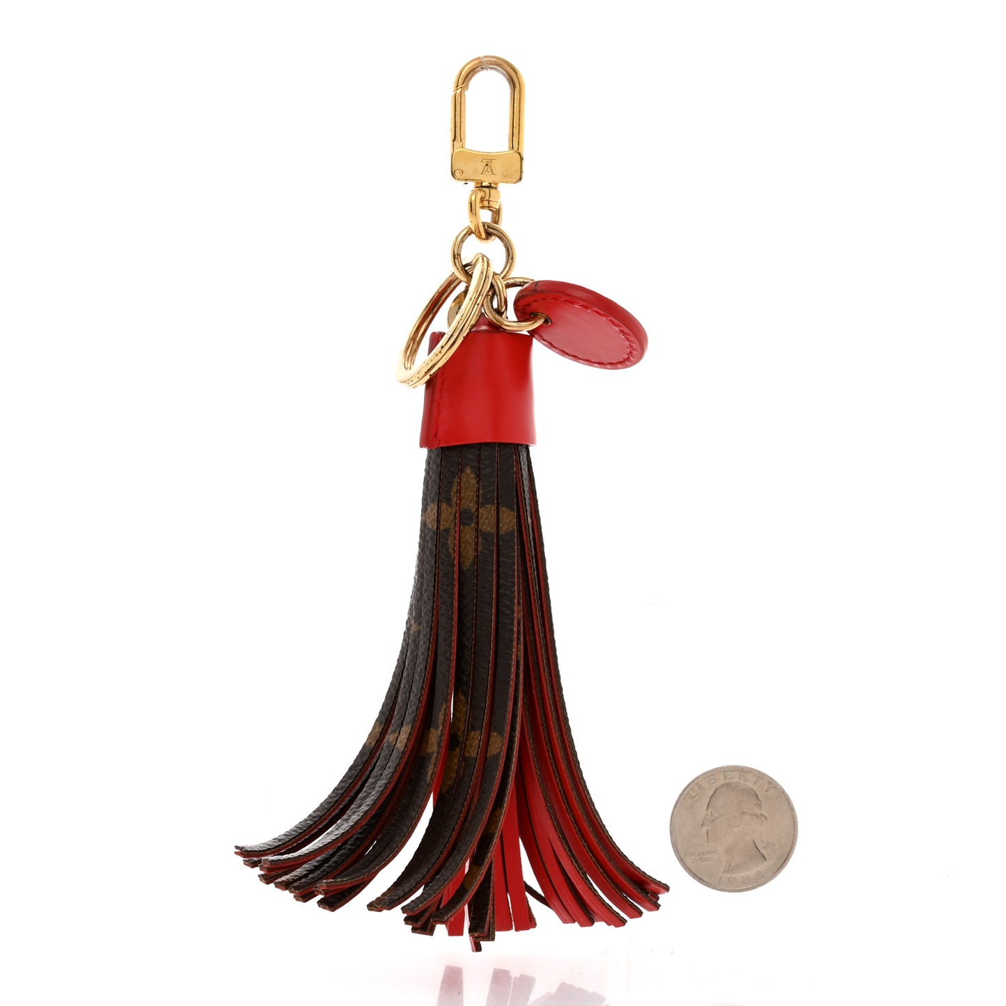 Monogram Tassel Bag Charm Red