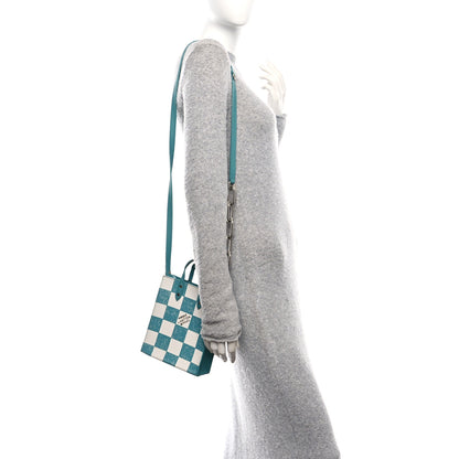 Louis Vuitton Calfskin Damier Sac Plat XS Blue Teal 2 of 9
