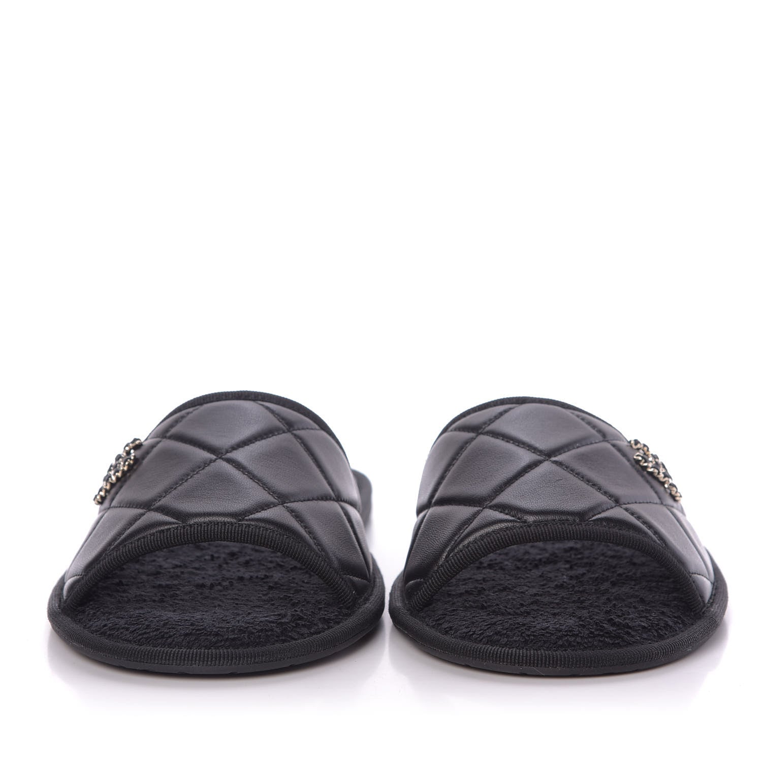 Chanel Lambskin CC Flat Mules S Black 3 of 11