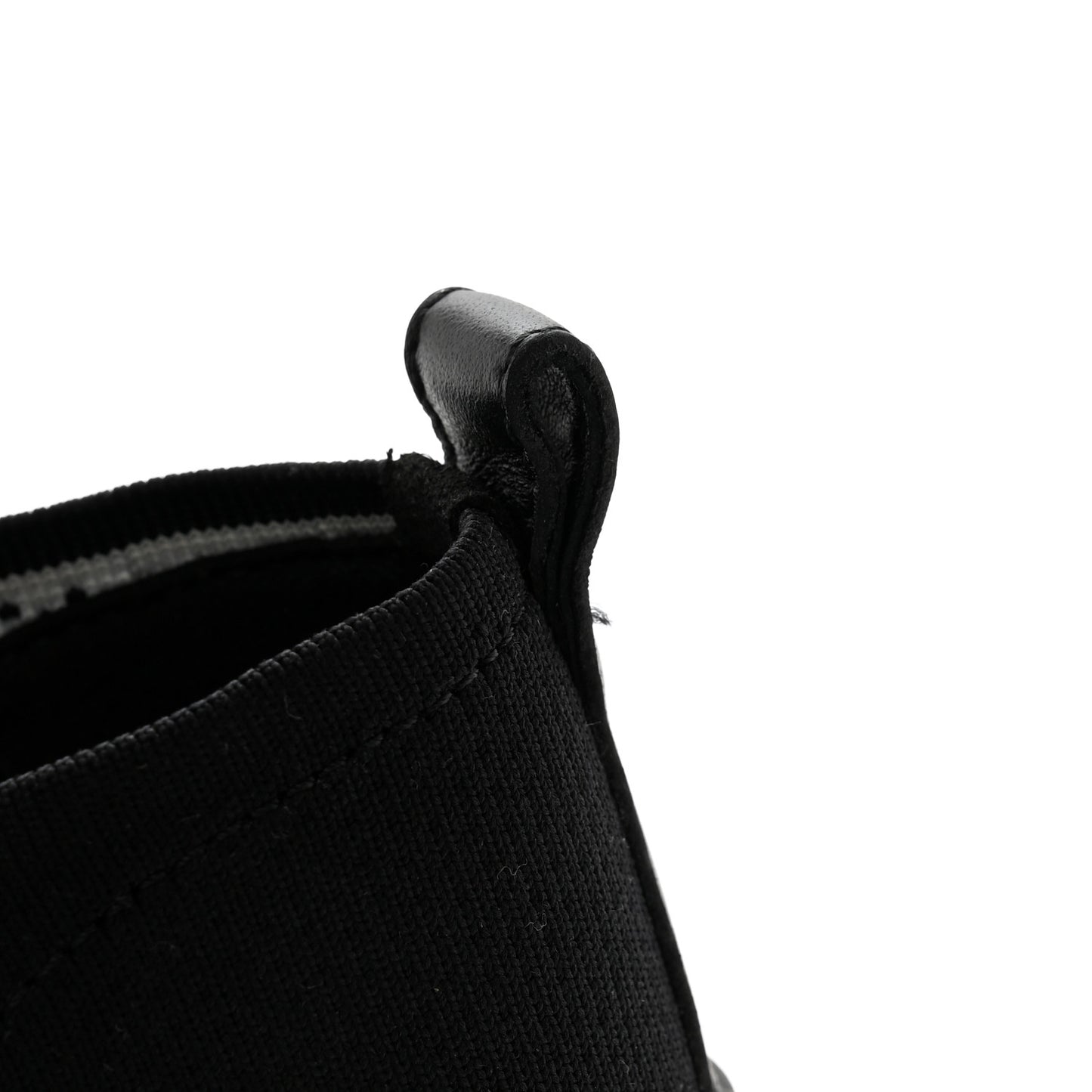 Knit Fabric Calfskin Deep Sneakers 39 Black White