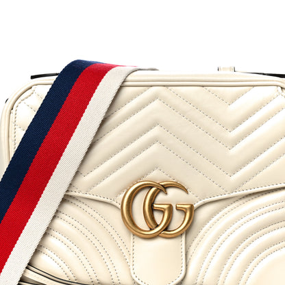 Gucci Calfskin Matelasse Sylvie Web Small GG Marmont Top Handle Shoulder Bag White 7 of 10