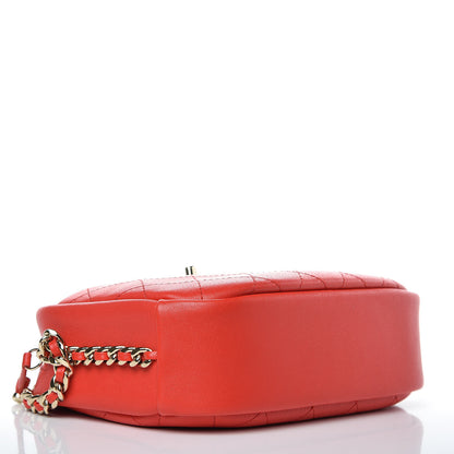 Chanel Goatskin Quilted Large Casual Trip Camera Case Bag Red 4 of 9