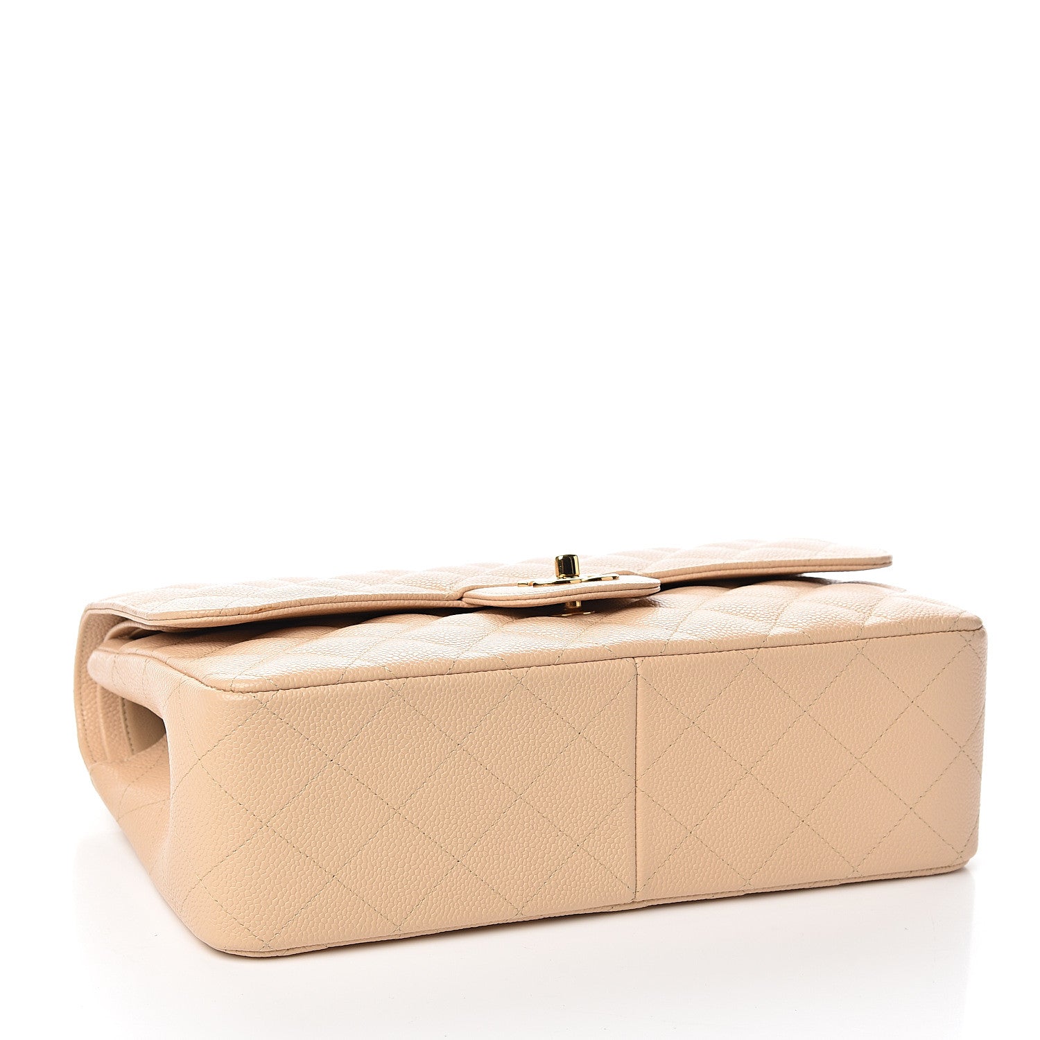 Chanel Caviar Quilted Jumbo Double Flap Light Beige 3 of 10