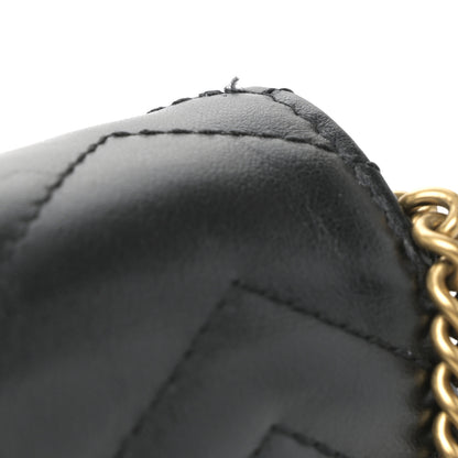 Gucci Calfskin Matelasse Super Mini GG Marmont Shoulder Bag Black 33 of 37