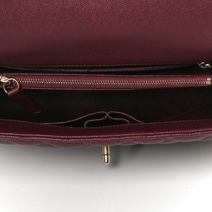 Chanel Caviar Lizard Quilted Medium Coco Handle Flap Burgundy 4 of 17