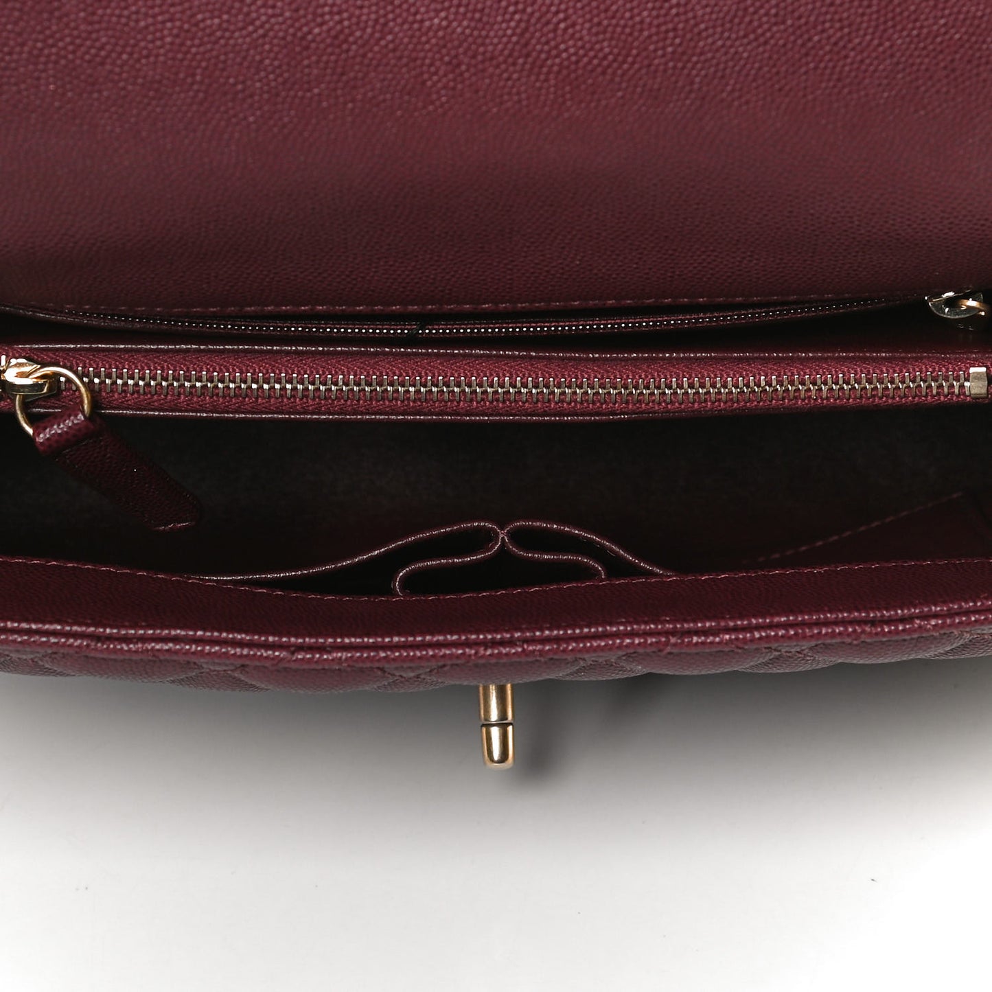Caviar Lizard Quilted Medium Coco Handle Flap Burgundy