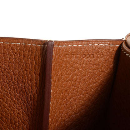 Hermes Taurillon Clemence Halzan 31 Gold 15 of 16