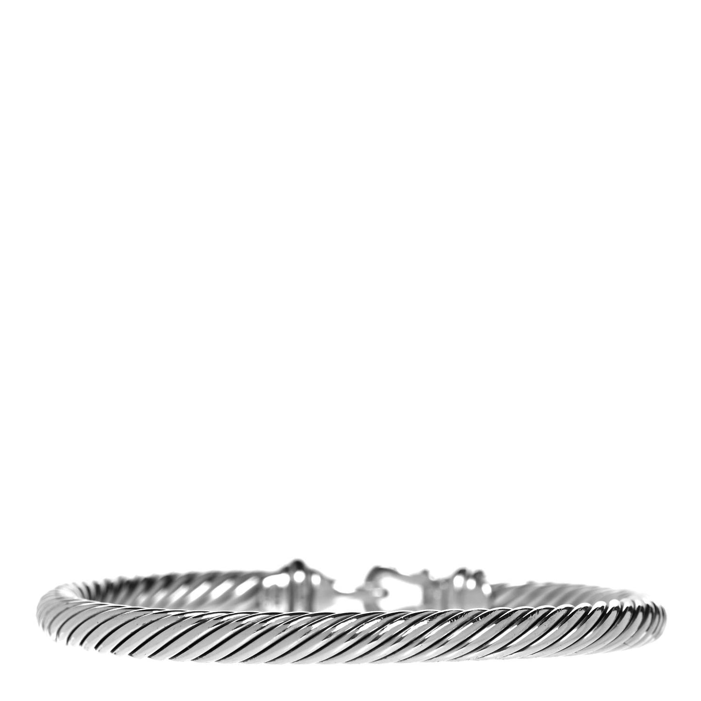 Sterling Silver 18K Yellow Gold 5mm Cable Classic Buckle Bracelet
