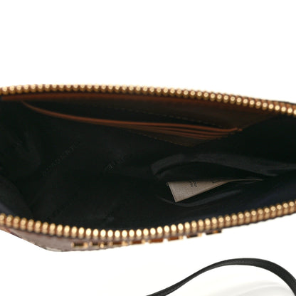 Burberry Haymarket Check Peyton Crossbody Clutch Bag Toffee 5 of 8
