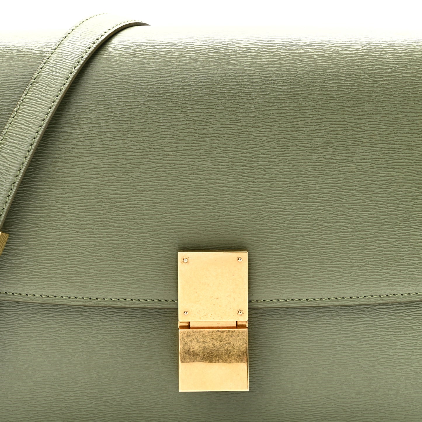 Liege Calfskin Medium Classic Box Flap Bag Light Khaki