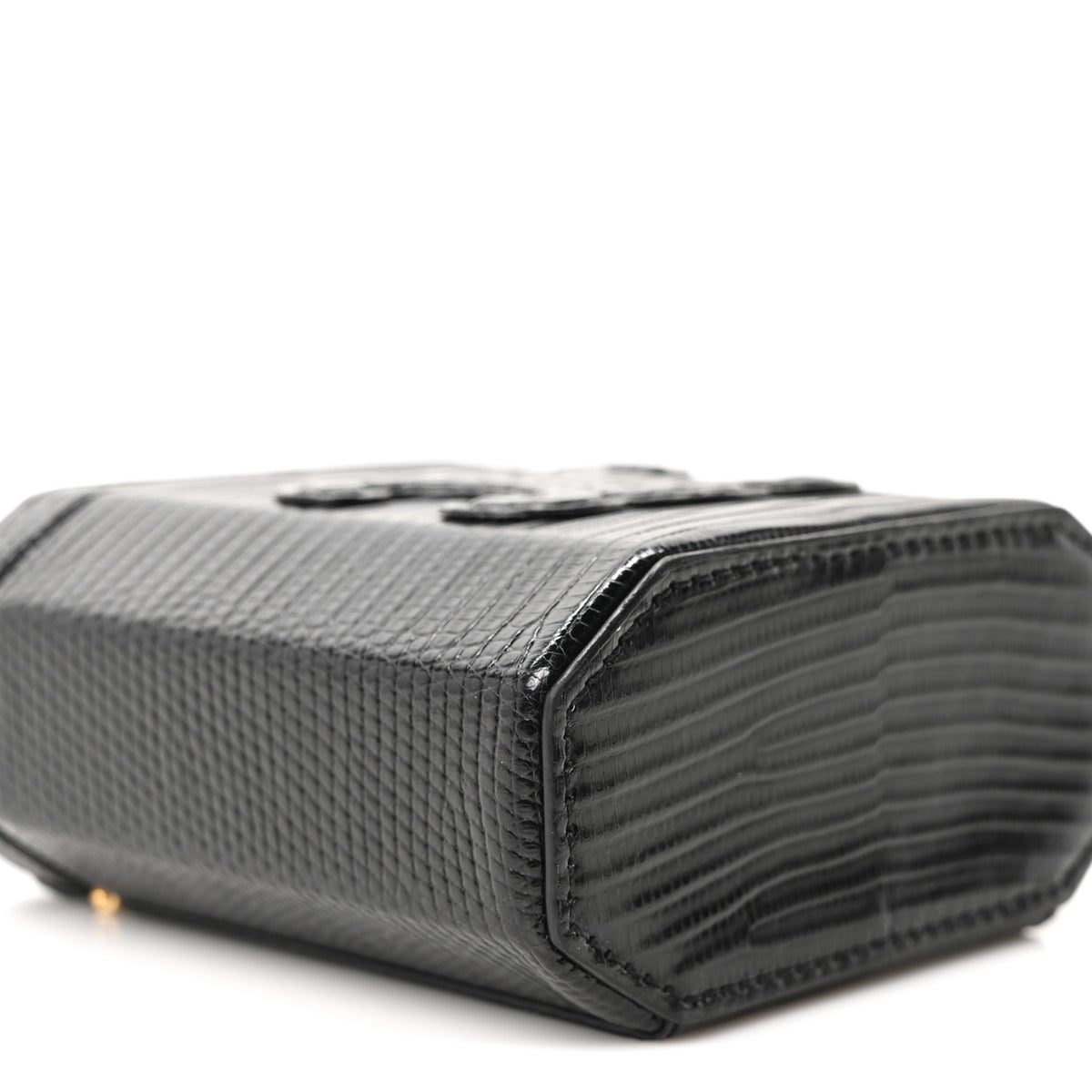 Lizard  Triomphe Mini Vanity Case Black