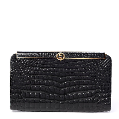 Gucci Crocodile Clutch Black 1 of 11