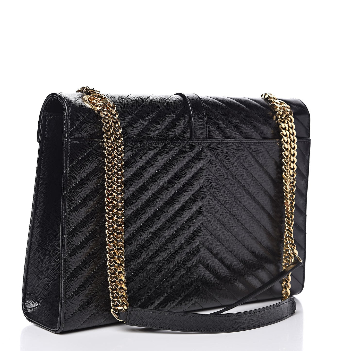 Grain De Poudre Matelasse Chevron Large Monogram Satchel Black