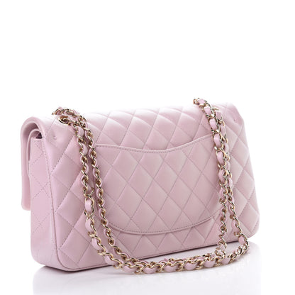 Chanel Iridescent Calfskin Quilted Medium Double Flap Light Pink 3 of 12
