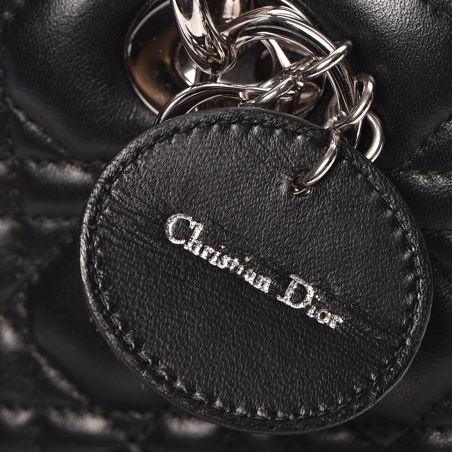 Christian Dior Lambskin Cannage Medium Lady Dior Black 11 of 13