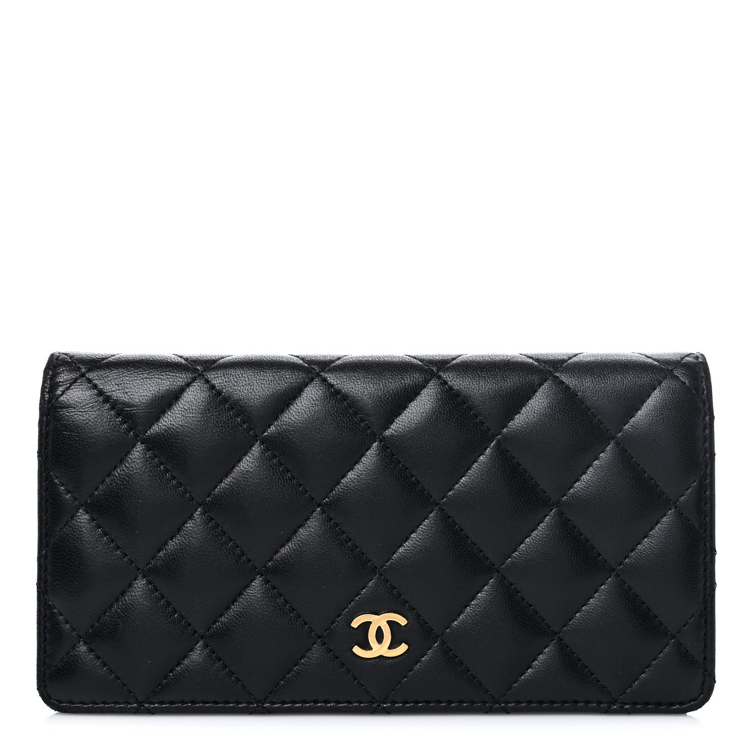 Chanel Lambskin Quilted Yen Wallet Black 1 of 13