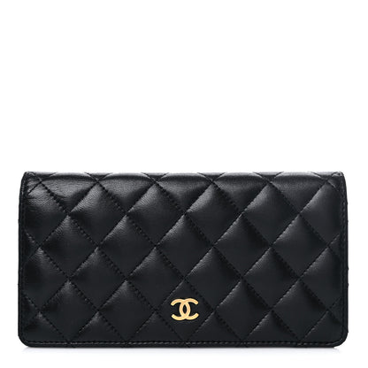 Chanel Lambskin Quilted Yen Wallet Black 1 of 13